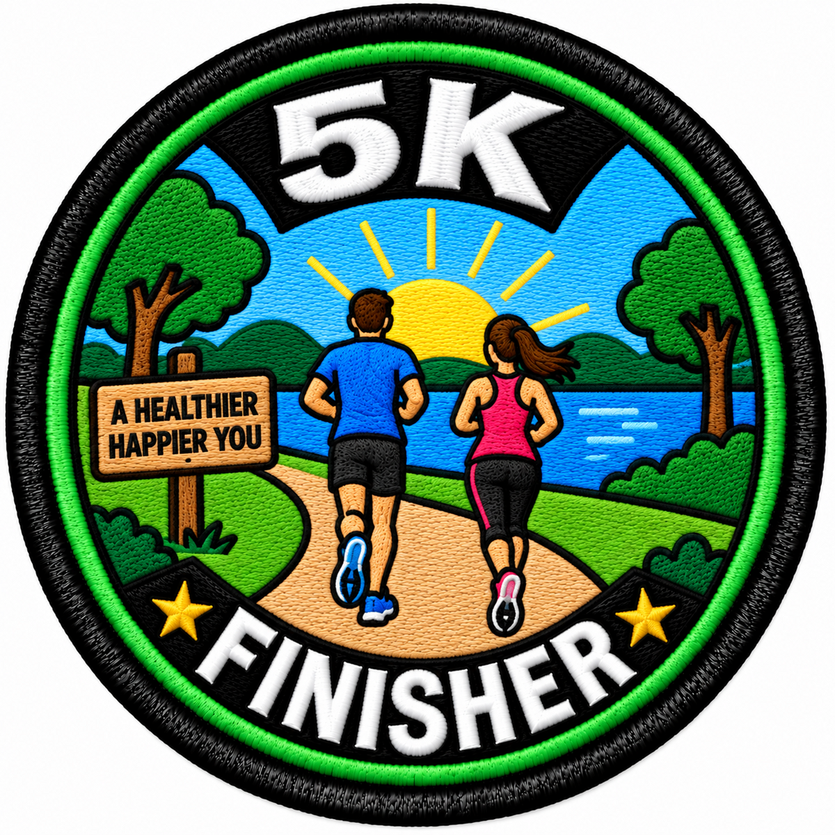 5K Finisher 80mm embroidered patch