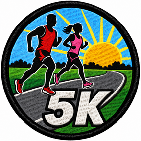 5K Running 80mm embroidered patch