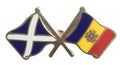 Scotland & Moldova Flags Friendship Courtesy Enamel Lapel Pin Badge T996 image 0
