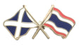 Scotland & Thailand Flags Friendship Courtesy Enamel Lapel Pin Badge T951 image 0