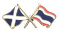 Scotland & Thailand Flags Friendship Courtesy Enamel Lapel Pin Badge T951 image 0