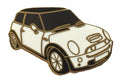 Mini New Shape Motorcar White Quality Enamel Lapel Pin Badge image 0