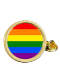 Rainbow LGBTQ+ Pride Gold Plated Domed Lapel Pin Badge in Bag image 0