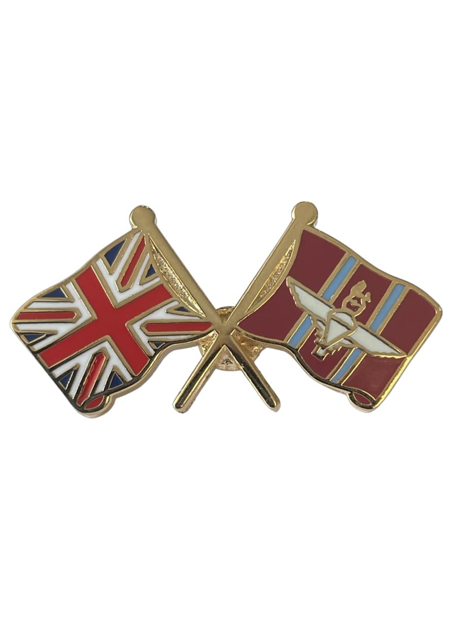 Paratroops and Union Jack Flag Military Enamel Lapel Pin Badge image 2