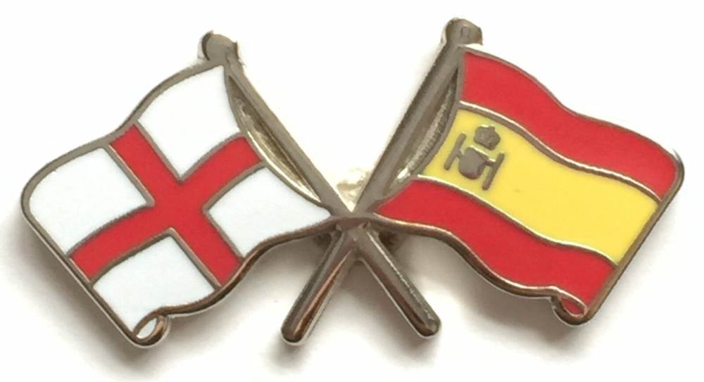 England & USA America Flags Friendship Courtesy Enamel Lapel Pin Badge image 0