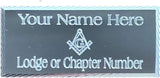 (MP30) 55 mm x 25 mm Personalised Masonic With G Silver Diamond Cut Case Plate