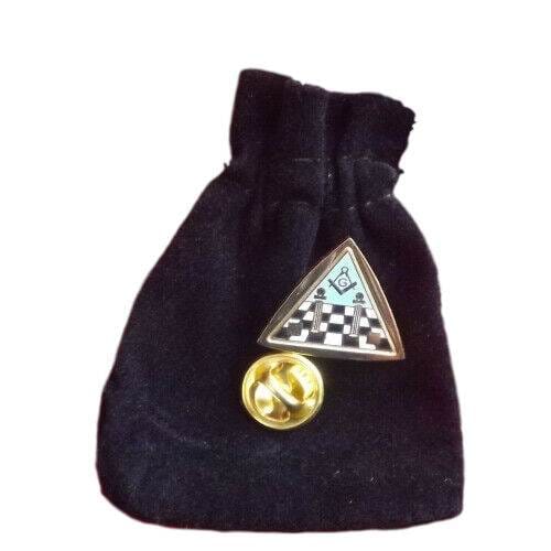 Masonic Emblems & Carpet Enamel Lapel Pin Badge with Black Velvet Pouch image 0