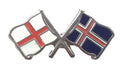 England & Iceland Flags Friendship Courtesy Enamel Lapel Pin Badge image 0