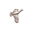 Handcrafted pewter Flying Grouse pin badge featuring a British game bird in flight.