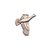 Handcrafted pewter Flying Grouse pin badge featuring a British game bird in flight.
