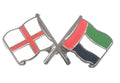 England & U.A.E. Emirates Flags Friendship Courtesy Enamel Lapel Pin Badge image 0