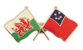 Wales & Western Samoa Flags Friendship Courtesy Enamel Lapel Pin Badge T639 image 0