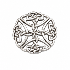 Pewter Celtic four knot pin badge with decorative interlaced knotwork