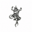 Pewter Scottish Highland dancer pin badge in traditional dancing pose