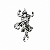 Pewter Scottish Highland dancer pin badge in traditional dancing pose