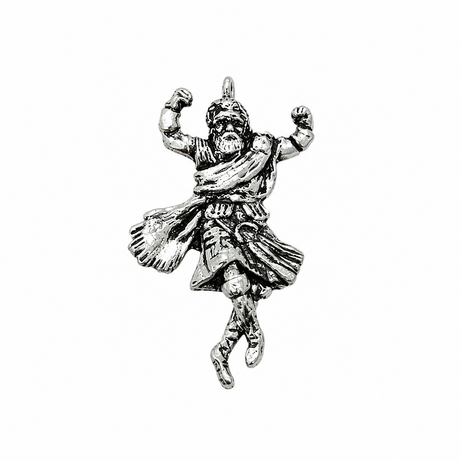 Pewter Scottish Highland dancer pin badge in traditional dancing pose