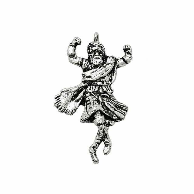 Pewter Scottish Highland dancer pin badge in traditional dancing pose