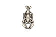 Detailed pewter Lobster pin badge featuring claws, segmented body and tail with butterfly clutch fastening on a white background.