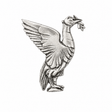 Liverpool Liver Bird pewter pin badge with raised wing and sprig in beak