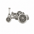 Pewter vintage steam traction engine lapel pin badge with spoked wheels