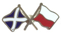 Scotland & Poland Flags Friendship Courtesy Enamel Lapel Pin Badge T277 image 0