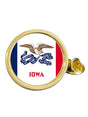State Of Iowa Part Flag USA Gold Plated Domed Lapel Pin Badge in Bag image 0