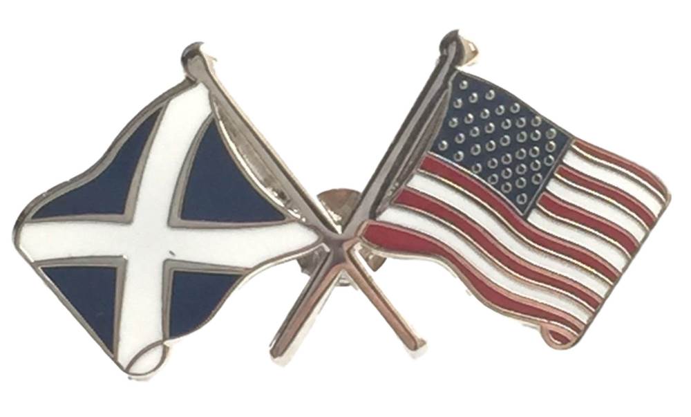 Scotland & USA America Flags Friendship Courtesy Enamel Lapel Pin Badge T100 image 0