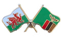 Wales & Zambia Flags Friendship Courtesy enamel  Lapel Pin Badge T1092 image 0