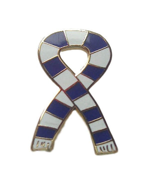 Rangers Sports Scarf Blue & White Quality Enamel Lapel Pin Badge image 0
