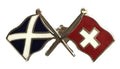 Scotland & Switzerland Flags Friendship Courtesy Enamel Lapel Pin Badge T799 image 0