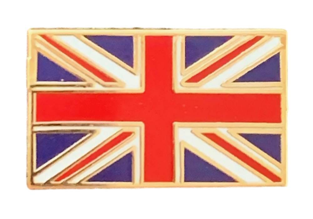 United Kingdom Union Jack Oblong X 2 Quality Enamel Lapel Pin Badges image 0
