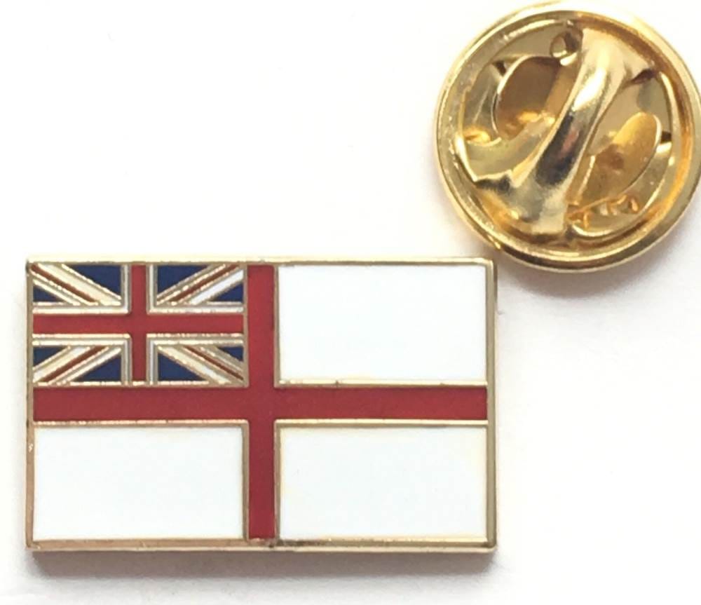 Royal Navy White Ensign Flag - MOD Approved Pin Badge image 1