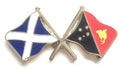 Scotland & Papua New Guinea Flags Friendship Courtesy Enamel Pin Badge image 0