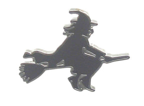 Sillouette Of Witch On A Broom Quality Enamel Lapel Pin Badge image 0