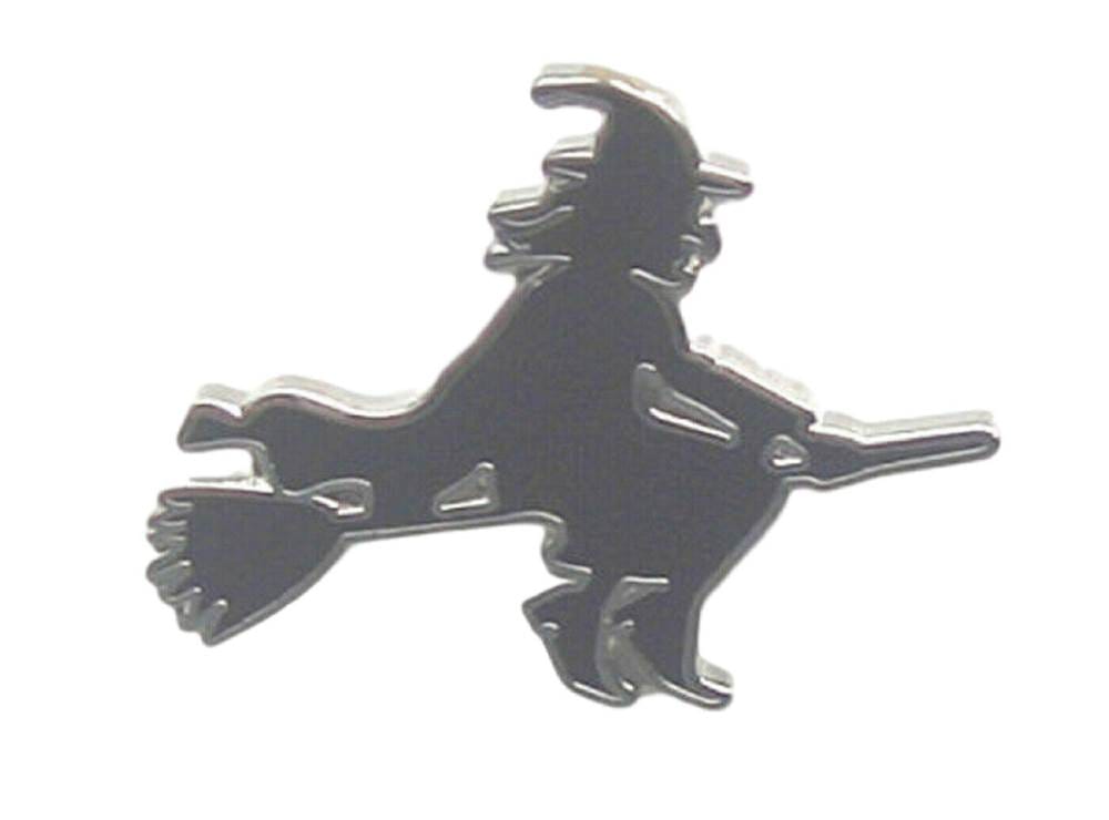 Sillouette Of Witch On A Broom Quality Enamel Lapel Pin Badge image 0