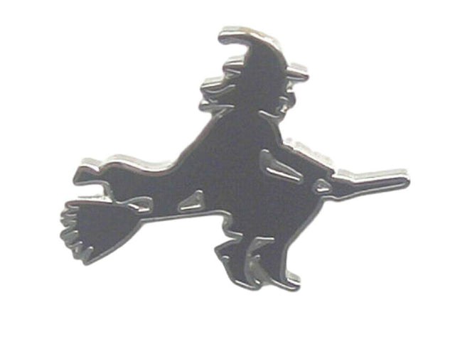 Sillouette Of Witch On A Broom Quality Enamel Lapel Pin Badge image 0