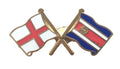 England & Costa Rica Flags Friendship Courtesy Enamel Lapel Pin Badge image 0