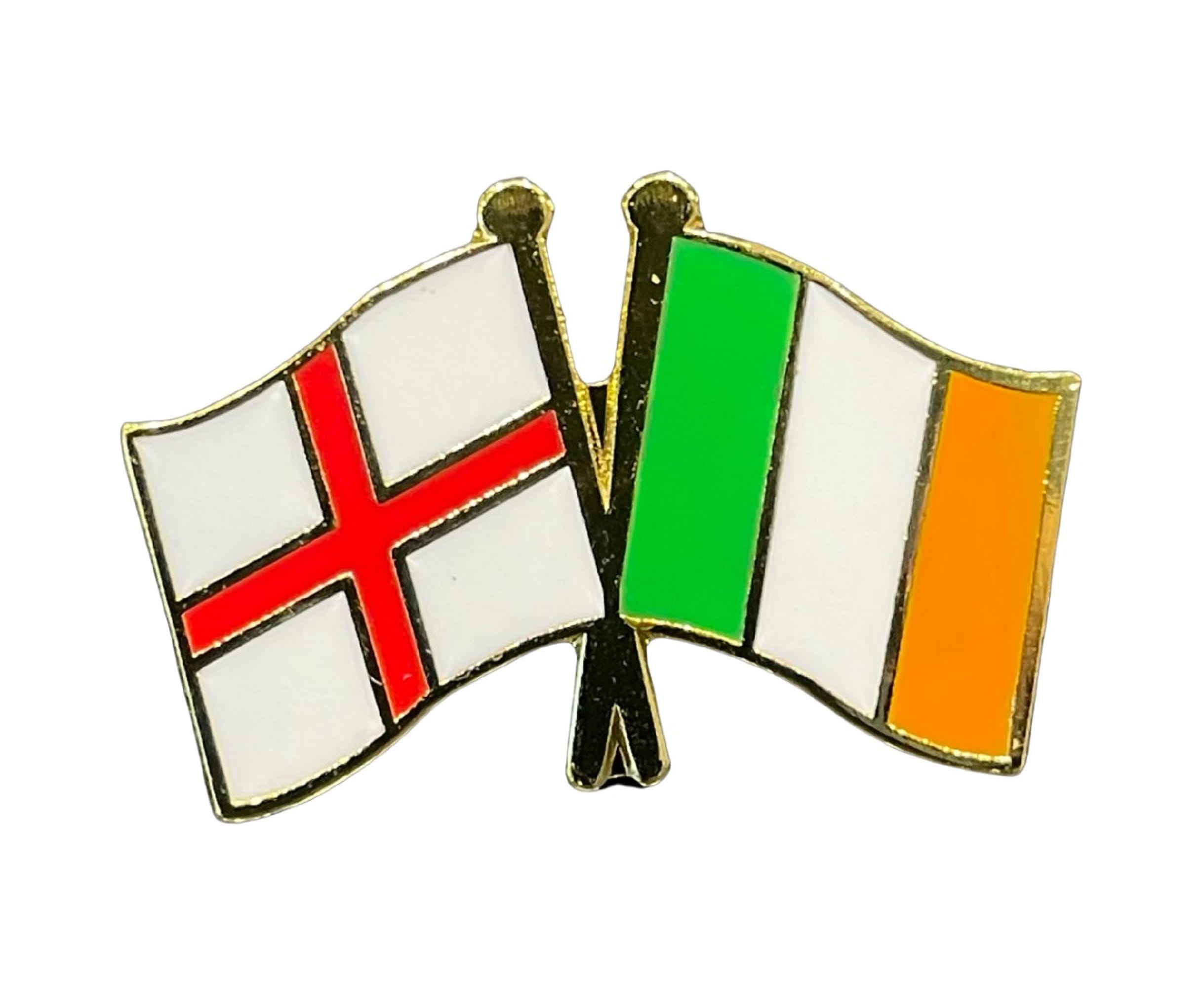 England and Ireland Flags Diplomatic Friendship Enamel Lapel Pin Badge image 0