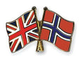 United Kingdom & Norway Friendship Flags Enamel Lapel Pin Badge image 0
