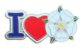 I Love (Heart) Yorkshire Rose quality enamel lapel pin badge T202 image 0
