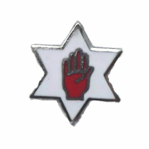 Northern Ireland Red Hand Of Ulster In Star Enamel Lapel Pin Badge image 0