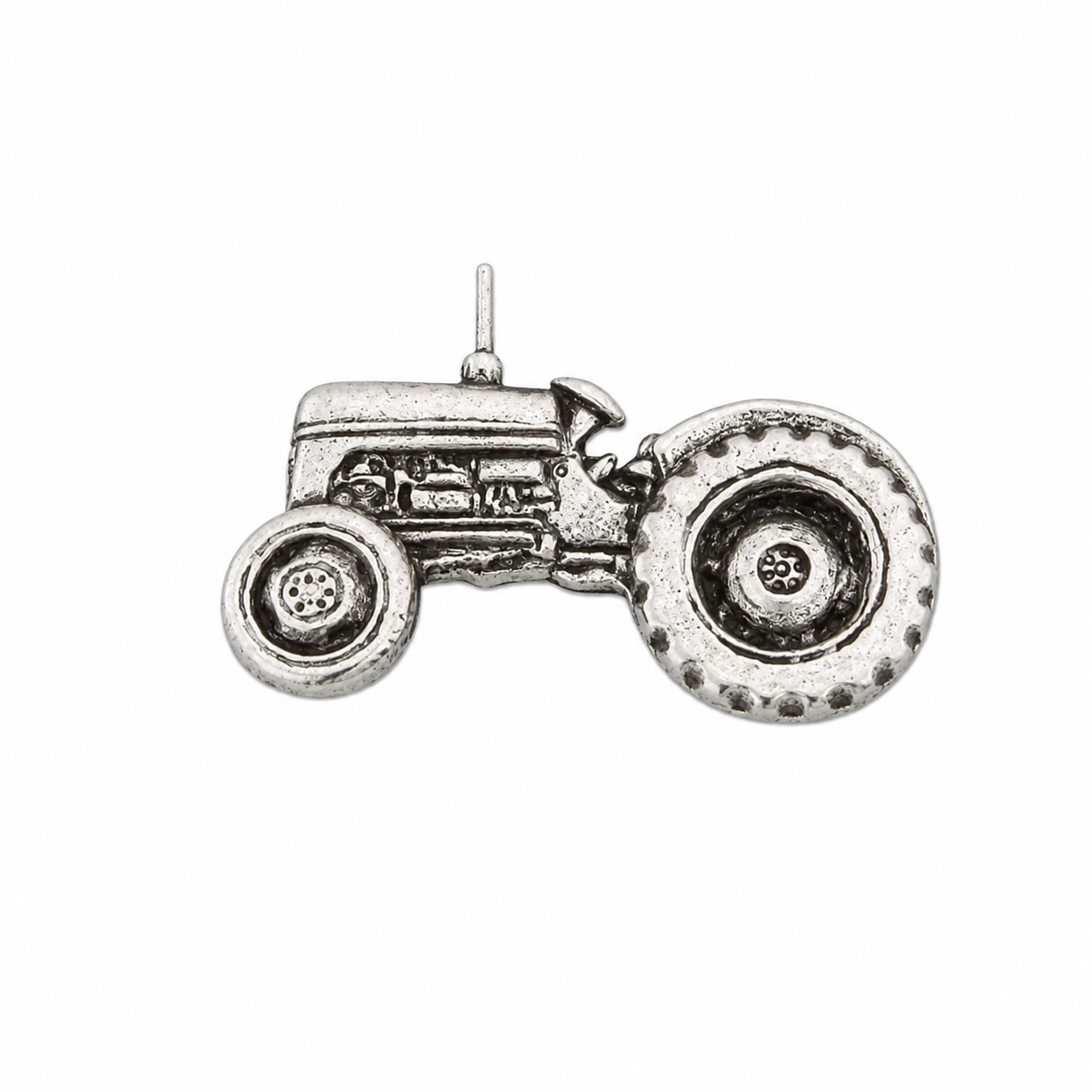 Pewter farm tractor lapel pin badge for farmers and tractor enthusiasts