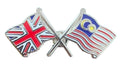 Union Jack & Malaysia Flags Friendship Courtesy  enamel  Lapel Pin Badge T014 image 0