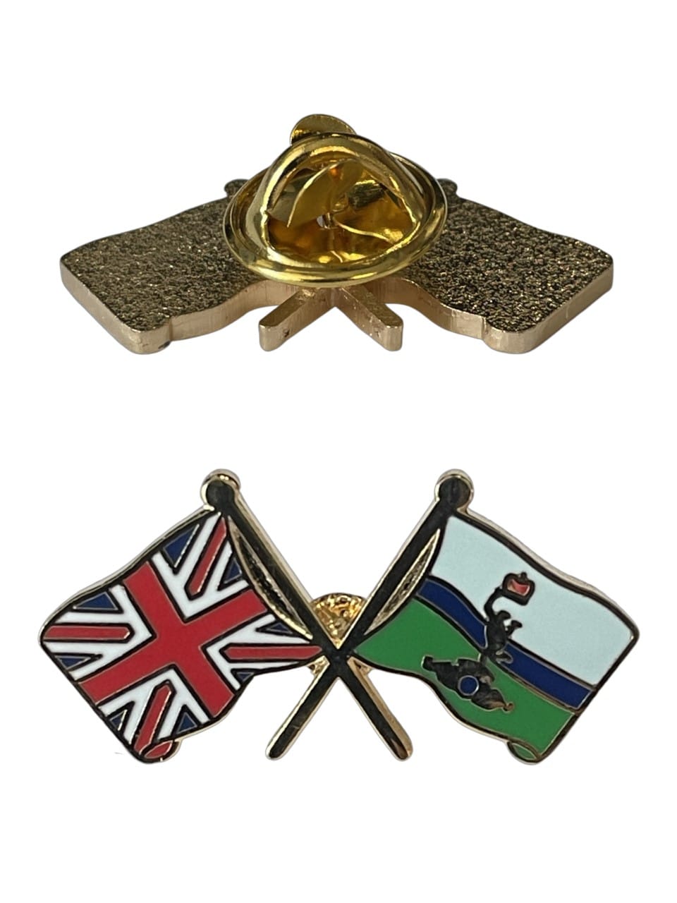 Royal Signals and Union Jack Flag Military Enamel Lapel Pin Badge image 2