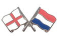 England & Holland Flags Friendship Courtesy Enamel Lapel Pin Badge image 0