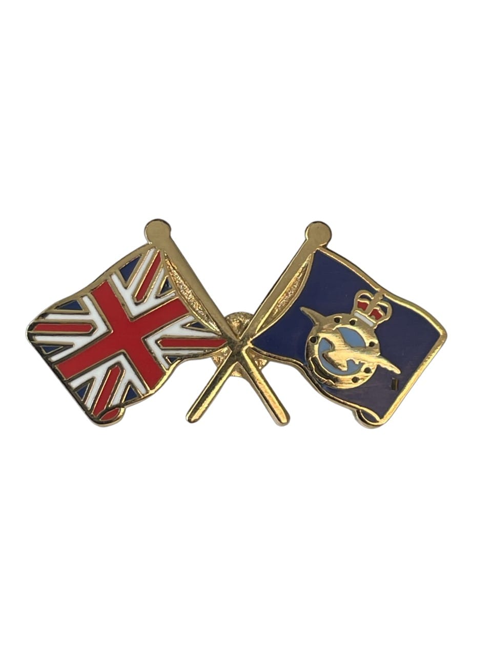 R.A.F. Royal Air Force and Union Jack Flag Military Enamel Lapel Pin Badge image 2