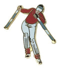Skier Skiing Slalom Downhill Quality enamel lapel pin badge image 0