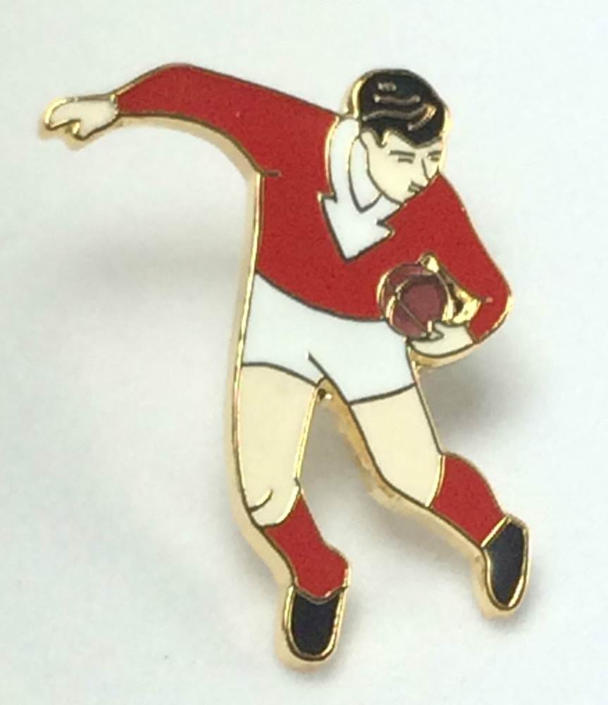 Rugby League - Union - World Six Nations Player Red Kit Enamel Lapel Pin Badge image 1