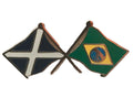 Scotland & Brazil Flags Friendship Courtesy Enamel Lapel Pin Badge T545 image 0