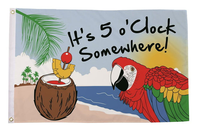 Flagmania Its 5 Oclock Parrot Coconut A Flag 8ft x 5ft 8ft x 5ft polyester flag